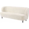 Stay sofa - 150 x 70 cm - Off-white sheepskin + black stained oak legs - Gubi