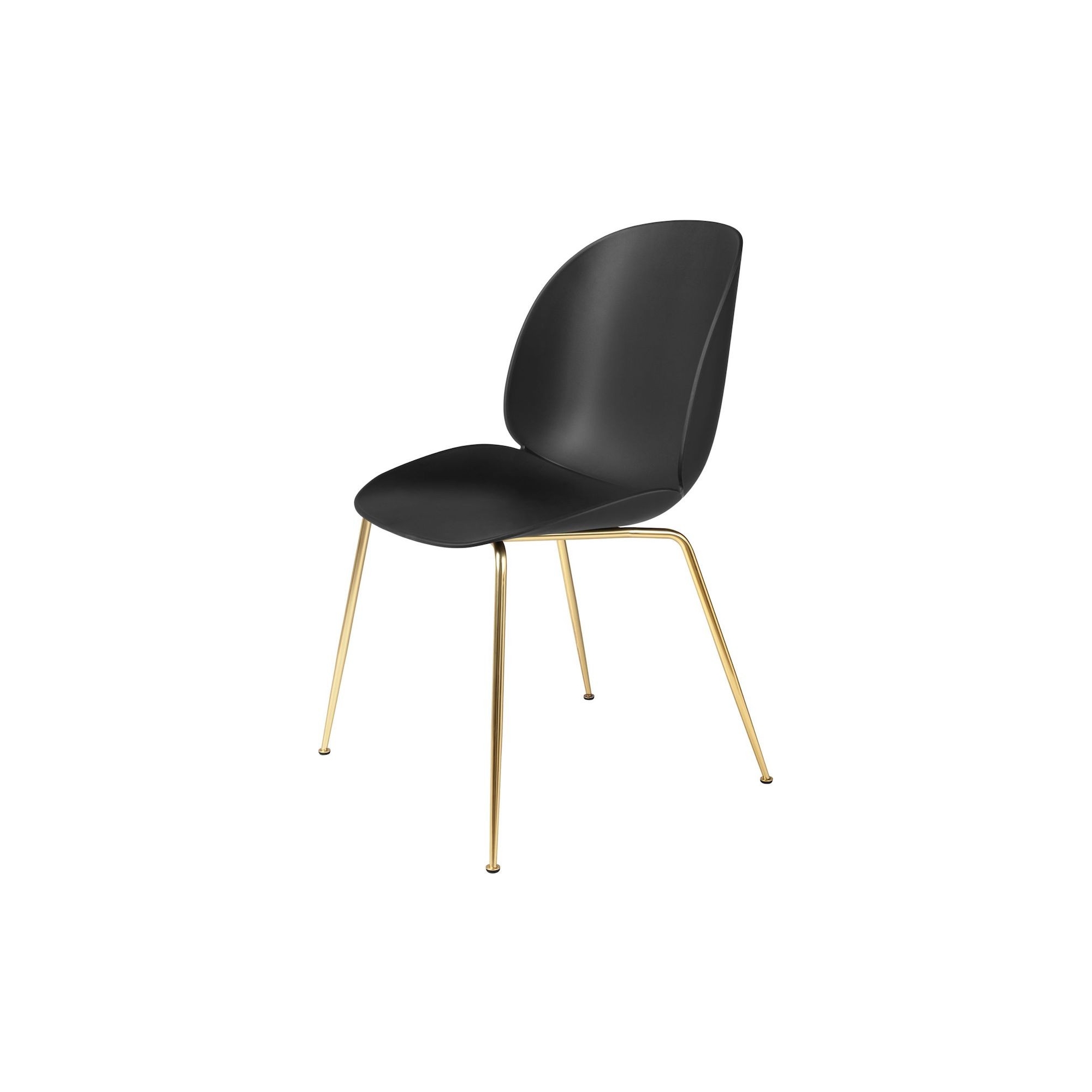 black shell - brass base - Beetle chair plastic - Gubi