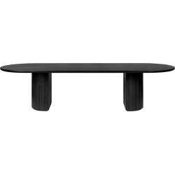 290x105cm - chêne massif vernis noir/marron - table de repas Moon - Gubi