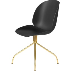 Beetle meeting chair - swivel base - black shell + brass legs - Gubi