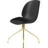 Beetle meeting chair - swivel base - black shell + brass legs - Gubi