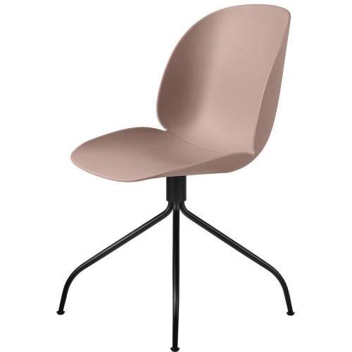 Beetle meeting chair - swivel base - sweet pink shell + black legs - Gubi