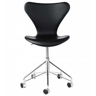 entièrement tapissée, cuir Essentiel noir - 3117 - Fritz Hansen