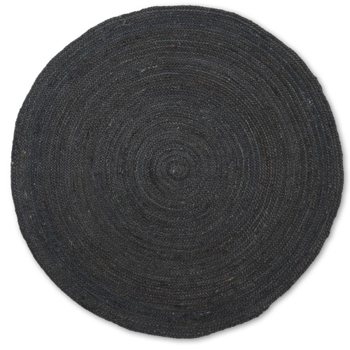 ÉPUISÉ Tapis Eternal Jute Rond – Noir - Small - Ø120 cm - Ferm Living