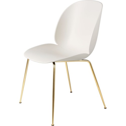 Alabaster White + Brass Semi Matt – Chaise Beetle - Gubi