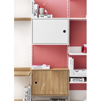 Cabinet with swing door - white - L58xP30xH42 cm - String Furniture