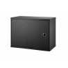 Cabinet with swing door - black stained ash - L58xP30xH42 cm