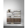 Cabinet sliding doors - walnut - W78xD30xH42 cm - String Furniture