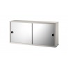 Cabinet avec portes miroir - beige - L78xP20xH37 cm - String Furniture