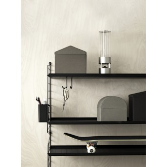 78x30cm - étagère métal, bord bas - noir - String Furniture