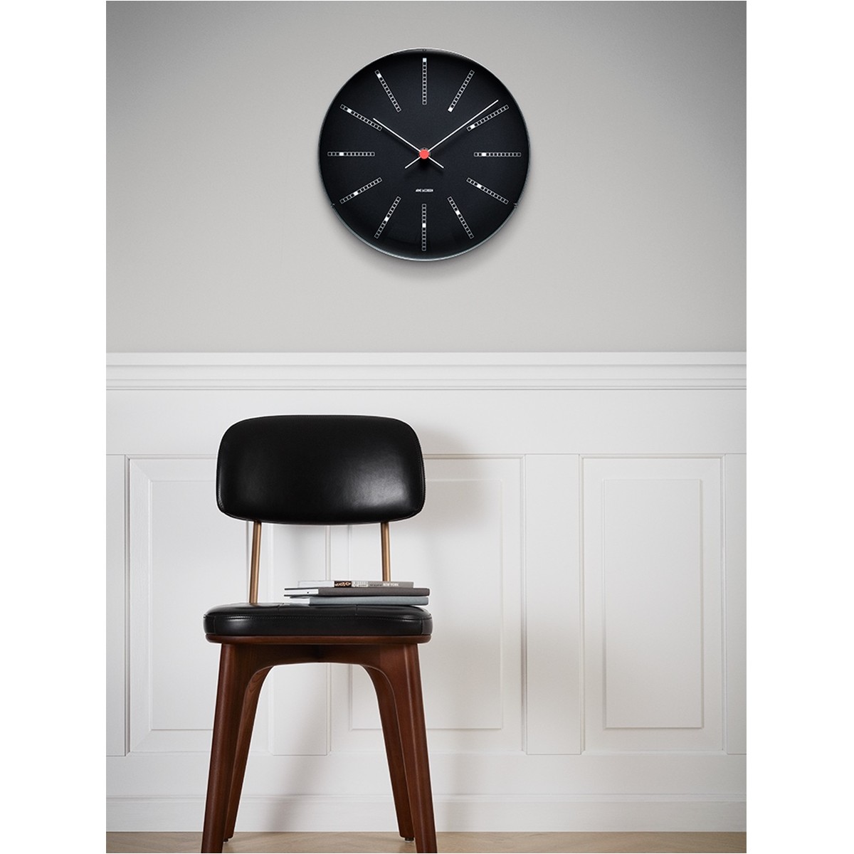 21cm Bankers wall clock black dial