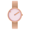 Montre Picto Ø30mm - or rose mat/rose dusty, bracelet maille or rose mat