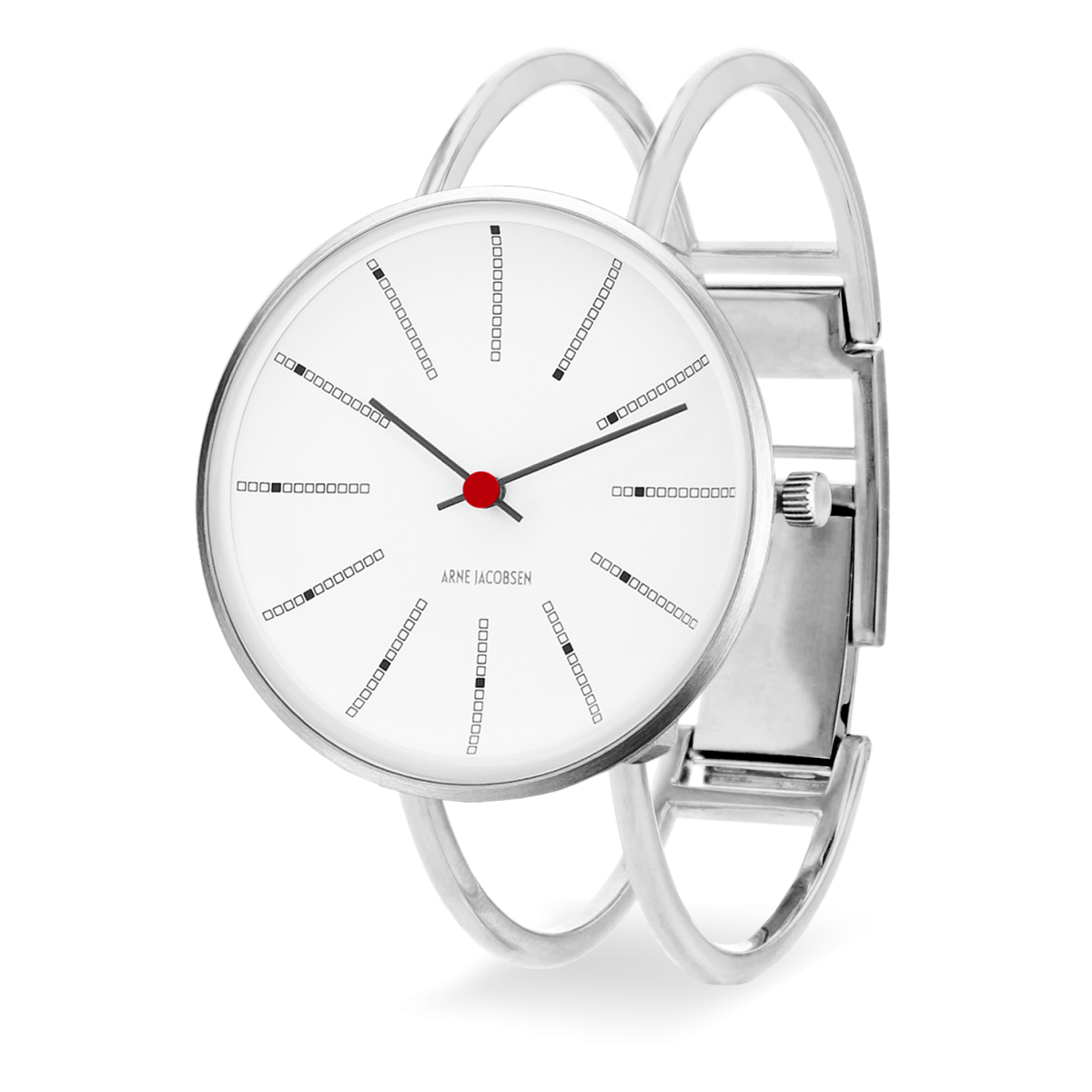 Montre Bankers - Ø30 ou Ø34 mm - acier/blanc, bracelet jonc