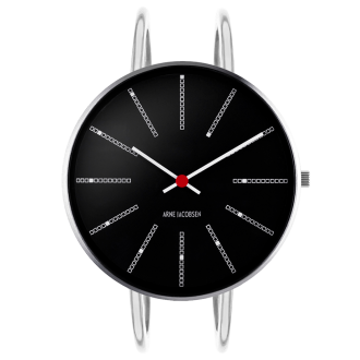 Bankers watch - Ø34 mm - steel/black, bangle