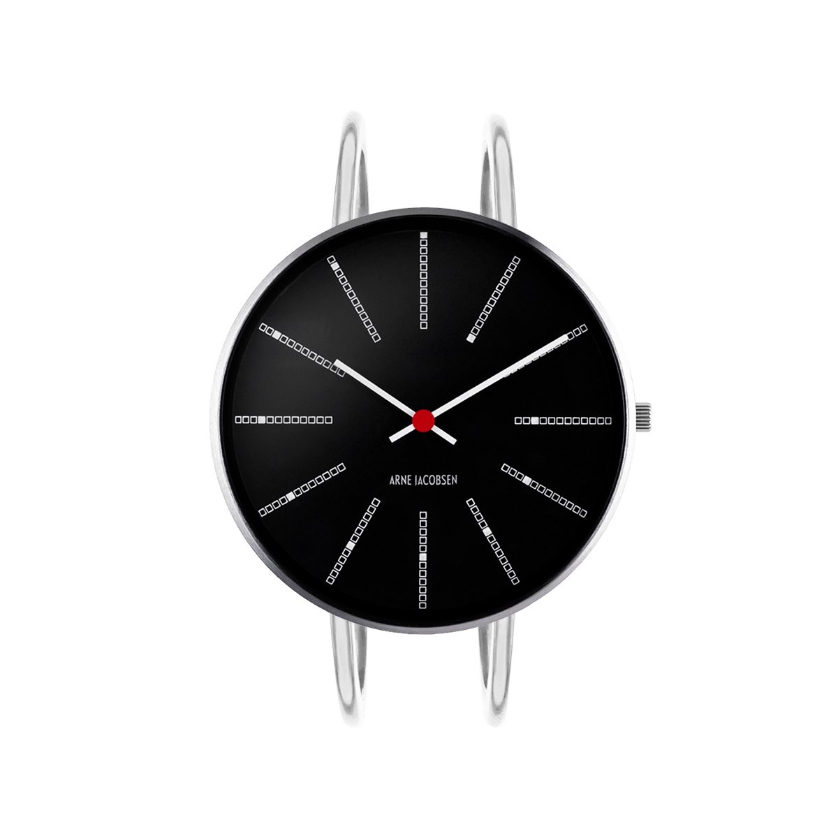 Bankers watch - Ø34 mm - steel/black, bangle