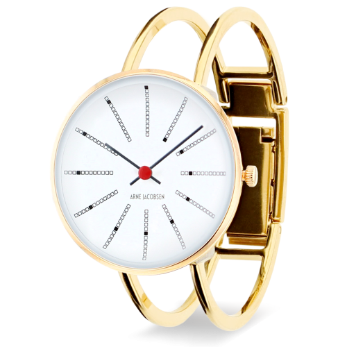 Bankers watch - Ø30, Ø34 or Ø40 mm - gold/white, bangle