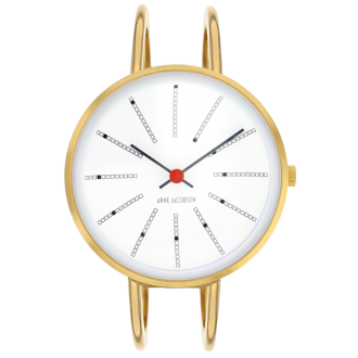 Bankers watch - Ø30, Ø34 or Ø40 mm - gold/white, bangle