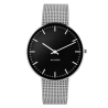 SOLD OUT City Hall watch - Ø40mm - brushed steel/black, steel mesh strap