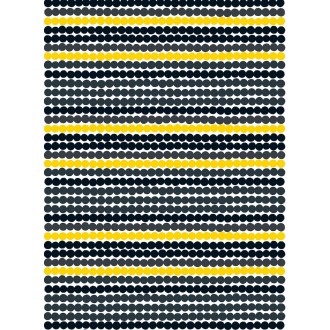 Rasymatto - noir, jaune 191 - coton enduit acrylique – tissu Marimekko