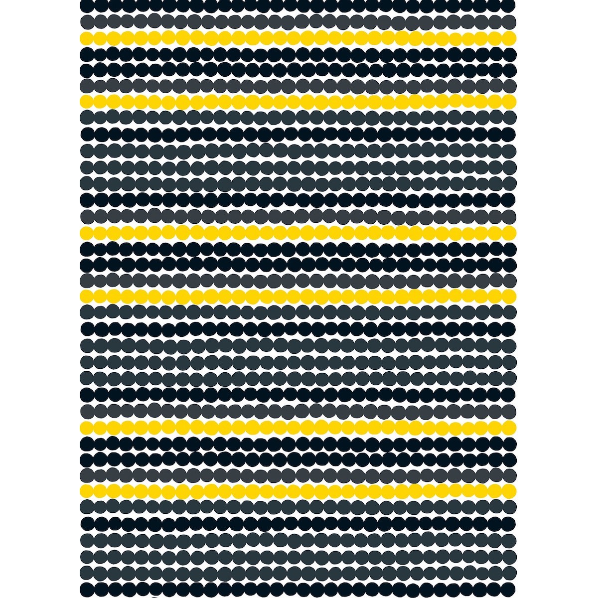 Rasymatto - noir, jaune 191 - coton enduit acrylique – tissu Marimekko