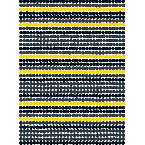 Rasymatto - noir, jaune 191 - coton enduit acrylique – tissu Marimekko