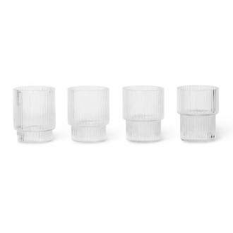 4 mini verres Ripple transparents small - Ferm Living