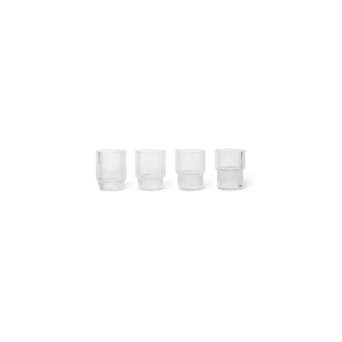 4 mini verres Ripple transparents small - Ferm Living