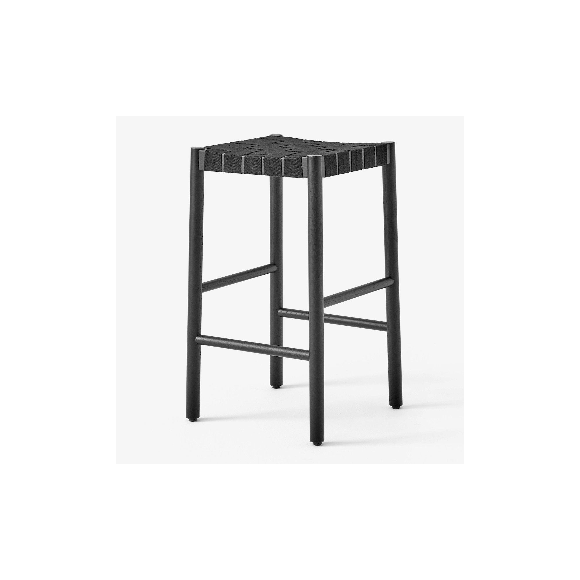 Betty Stool TK7 (H66 cm) – Black / Black linen - &Tradition