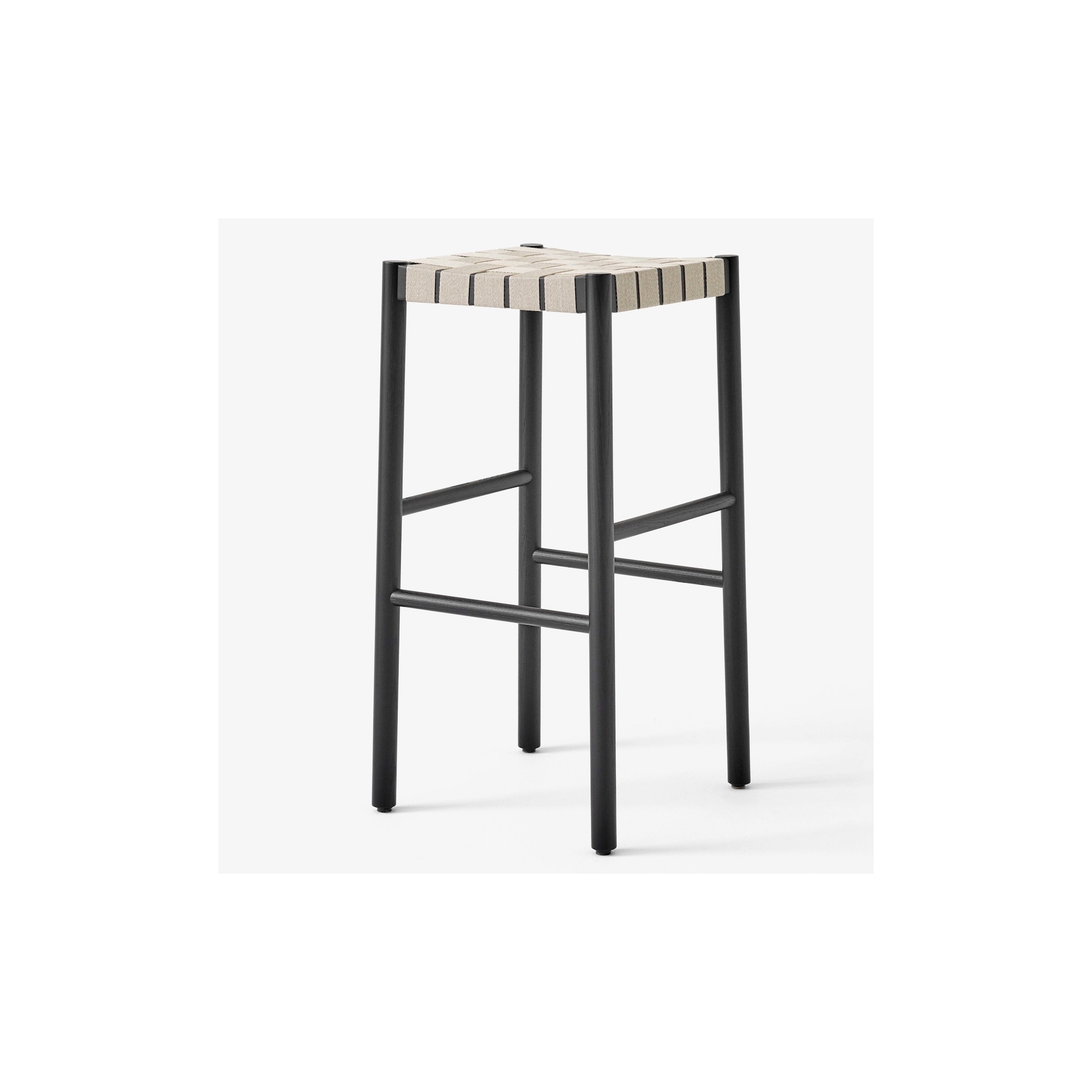 Betty Stool TK8 (H76 cm) – Black / Natural linen - &Tradition