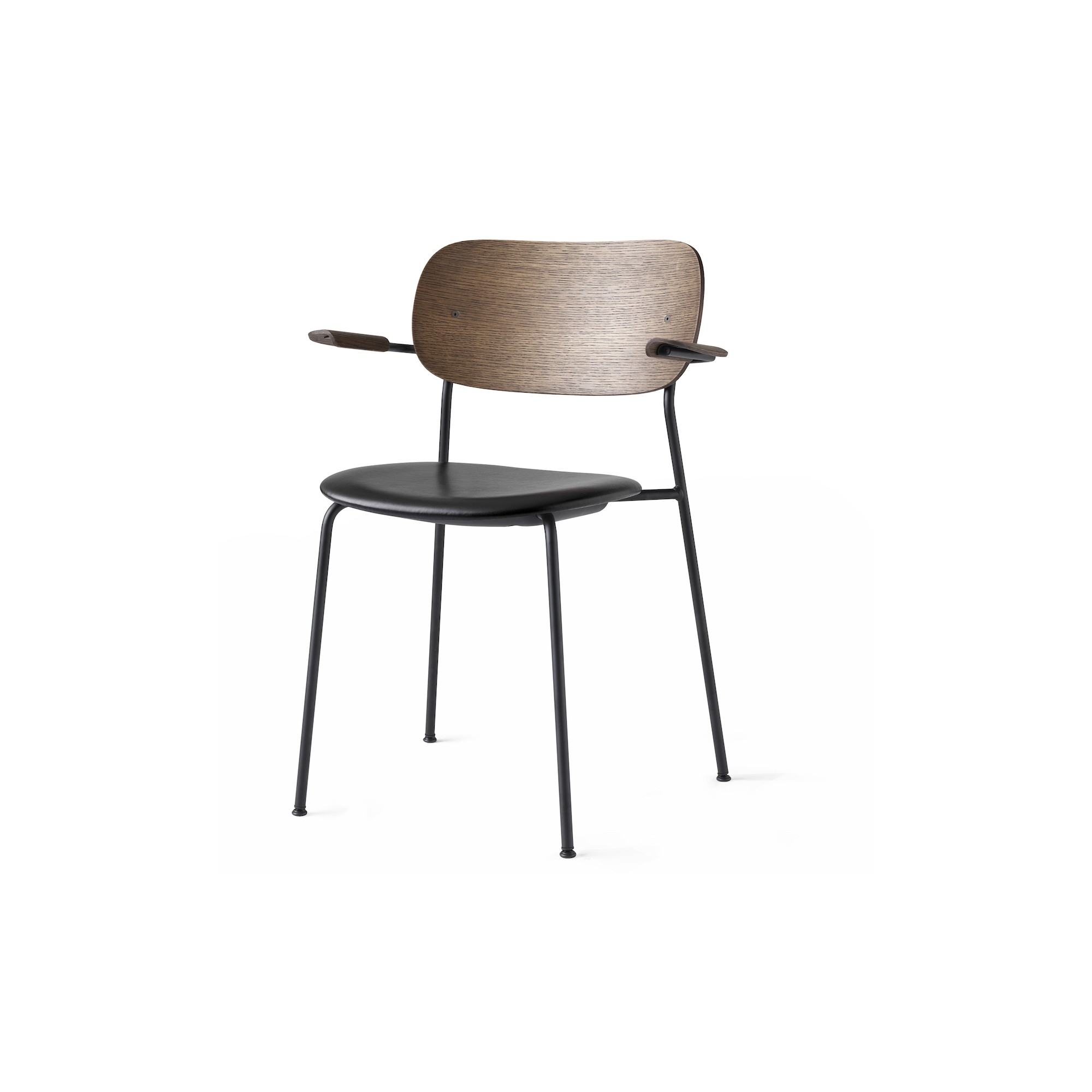 with armrests - Dakar leather 0842 / dark stained oak / black frame - Co chair - Audo Copenhagen