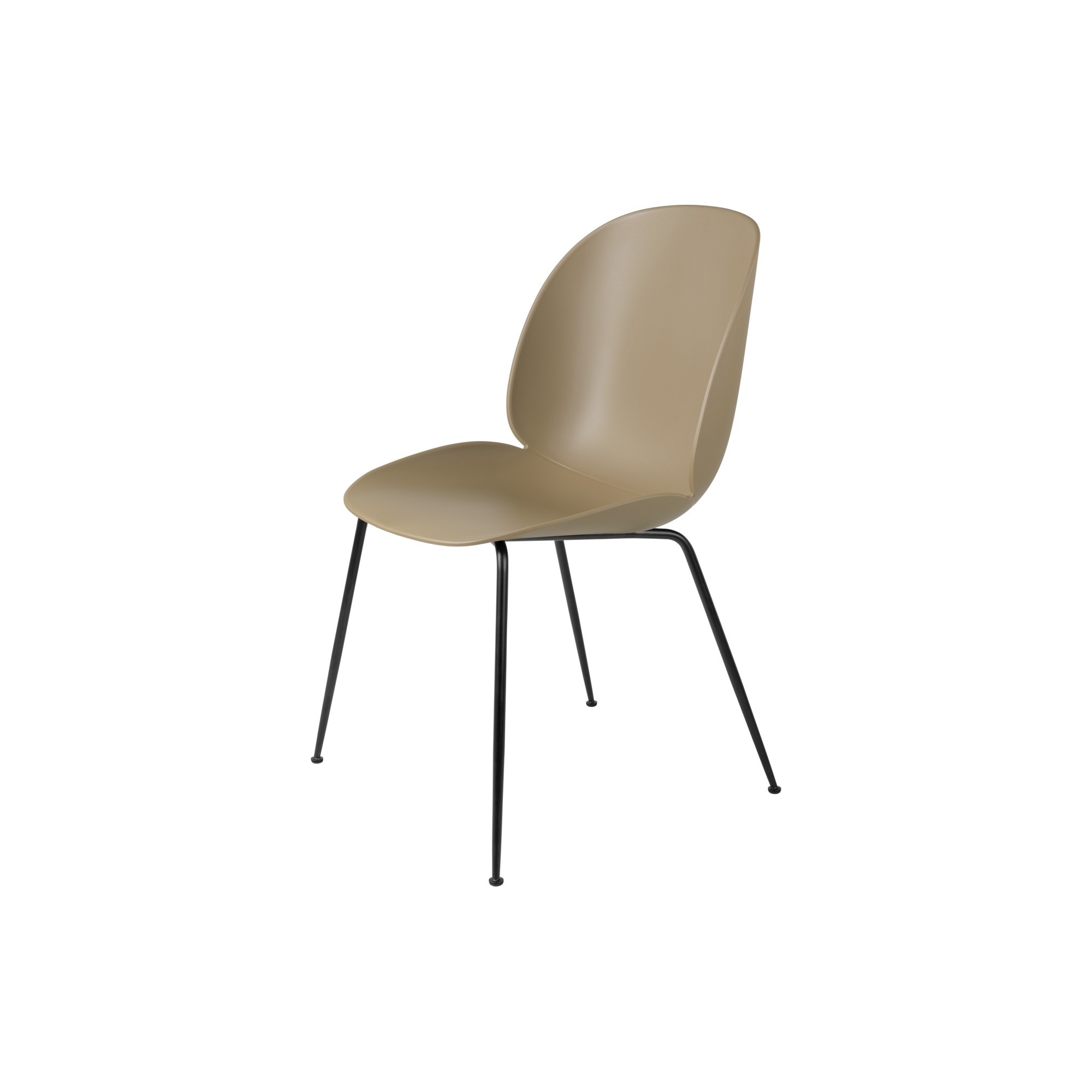 pebble brown shell - mat black base - Beetle chair plastic - Gubi