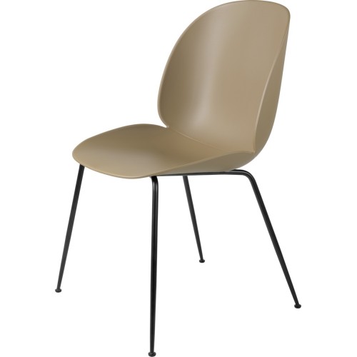 pebble brown shell - mat black base - Beetle chair plastic - Gubi