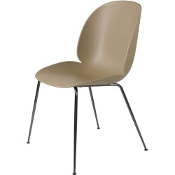 pebble brown shell - black chrome base - Beetle chair plastic - Gubi