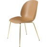 amber brown shell - semi matt brass base - Beetle chair plastic - Gubi