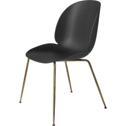 black shell - antique brass base - Beetle chair plastic - Gubi