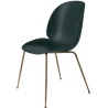 dark green shell - antique brass base - Beetle chair plastic - Gubi