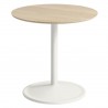 Blanc cassé + chêne - Ø48cm, H48cm - table d'appoint Soft