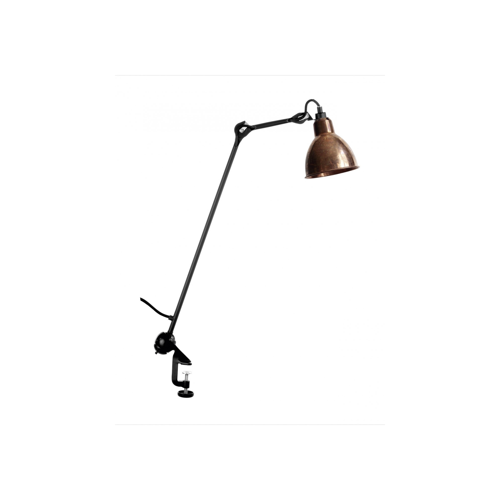 black, raw copper-white round - Gras 201 - architect lamp - DCW éditions