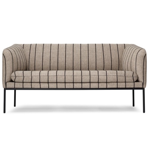 Pasadena sand and black / black base – Turn 2-seater sofa - Ferm Living