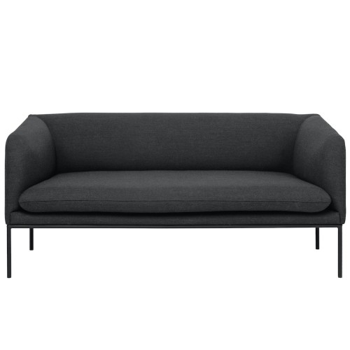 Fiord fabric 171 – black base – Turn 2-seater sofa - Ferm Living