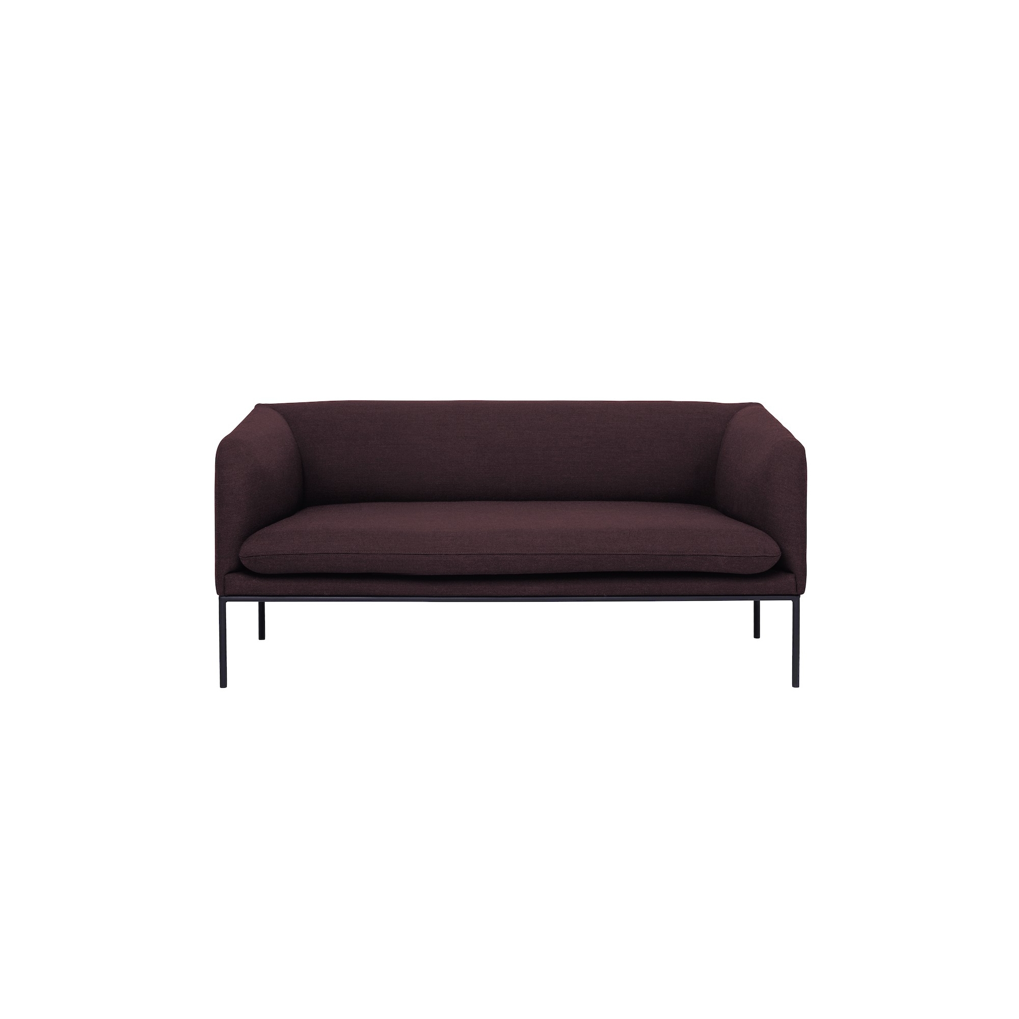 Fiord fabric 591– black base – Turn 2-seater sofa - Ferm Living