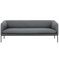 Fiord fabric 151 – black base – Turn 3-seater sofa - Ferm Living