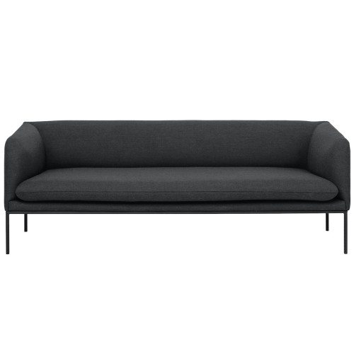 Fiord fabric 171 – black base – Turn 3-seater sofa - Ferm Living