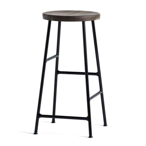 H65 - smoked oak + soft black steel - Cornet bar stool - HAY