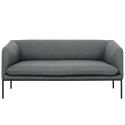 Fiord fabric 151– black base – Turn 2-seater sofa - Ferm Living