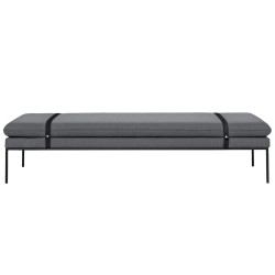 Fiord fabric 151– black leather – Turn daybed - Ferm Living