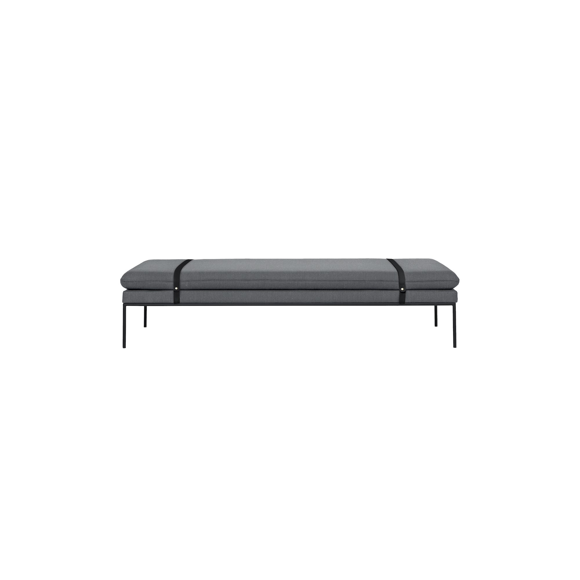 Fiord fabric 151– black leather – Turn daybed - Ferm Living