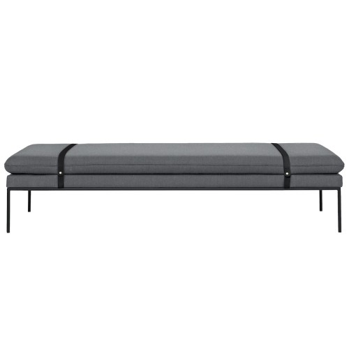 Fiord fabric 151– black leather – Turn daybed - Ferm Living