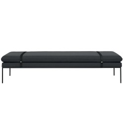 Fiord fabric 171 – black leather – Turn daybed - Ferm Living