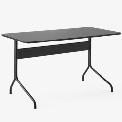 black linoleum - black painted oak and black steel base - Pavilion AV16 desk - &Tradition